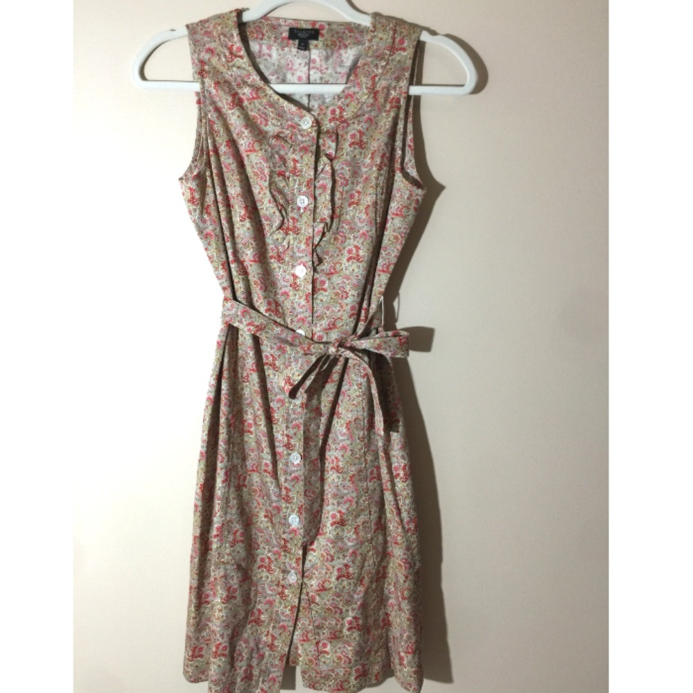 Talbots Petite Sleeveless Bottondown Paisley Dress